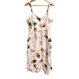 Rachel Zoe Linen Dress Pink Floral Midi Dress Babydoll Coastal